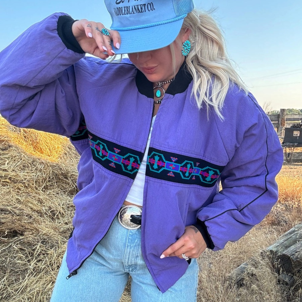 Vintage 80s David James Aztec Jacket Size Small